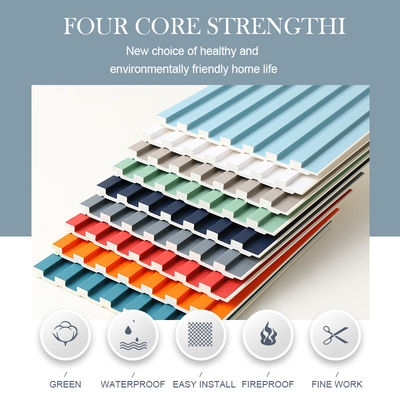 8.5mm Wood Plastic Grille WPC Fluted Wall Panel No Paint Waterproof
