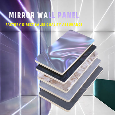 Indoor Wall Decoration PVC Mirror Bamboo Fiber Wall Board 2.44m 2.6m 2.8m