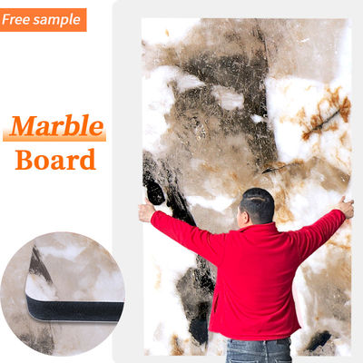 Bathroom High Gloss PET PVC Marble Wall Panels Bamboo Charcoal Board