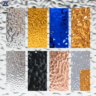 3D Water Ripple Board Eco Friendly Bamboo Charcoal Wood Veneer