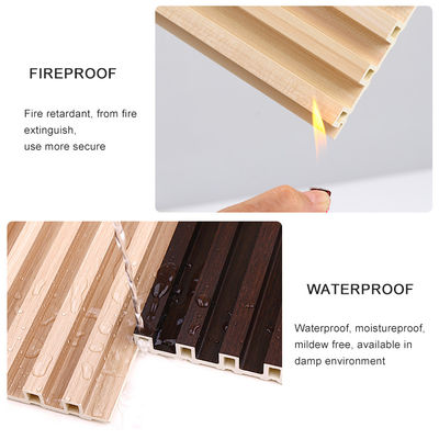 Anti Corrosion 3D Wood Plastic Fluted Wall Panel Grille