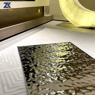 Water Ripple PVC Laminate Layer Bamboo Fiber Wall Panels