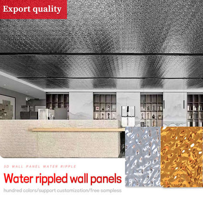 Square PVC Coated Water Ripple Panel Bamboo Fiber Wall Panels