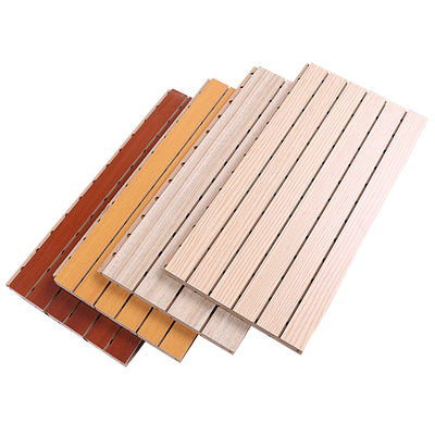 Wood Plastic Composite PVC Wood Veneer Sound Proofing Panels Customized