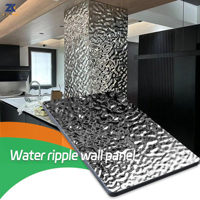 Smooth Bamboo Charcoal Wall Board Water Ripple Panel 1220*2440mm