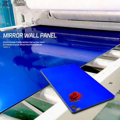 KTV Modern Light Luxury Mirror Wood Veneer Board Bamboo Charcoal PET Wall Panel