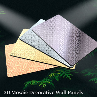 Mosaic Wall Decor PET Wall Panel Bamboo Charcoal Fiber Wood Veneer Board