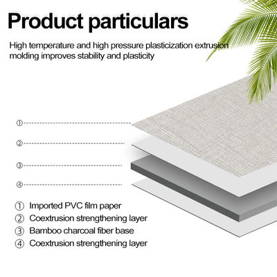 5 / 8mm Fabric Textured Decorative Panels Bamboo Charcoal Wood Veneer Board