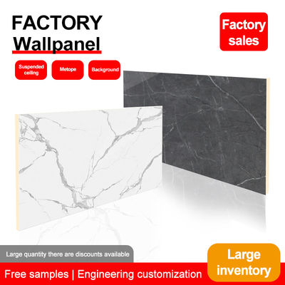 Fireproof Bamboo Wood Fiber Wood Veneer 8MM Interior Marble Wall Panel