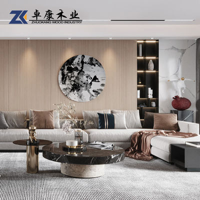 Fireproof Bamboo Wood Fiber Wood Veneer 8MM Interior Marble Wall Panel