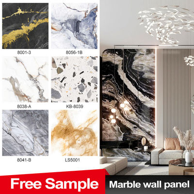 PET Marble Texture Decorative Wall Board Bamboo Charcoal Wood Veneer PVC Wall Panel