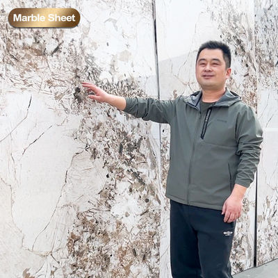 Bamboo Charcoal Wood Veneer Board 1220x2800mm High Glossy PVC Marble Sheet