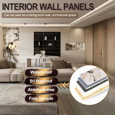 Marble Bamboo Charcoal Wood Veneer Panels Interior Decorative Marble Wall Panels