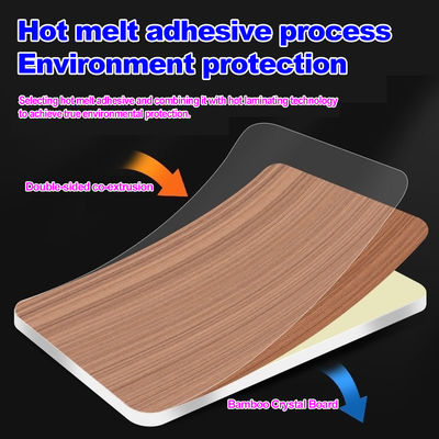PUR Glue Bamboo Charcoal Wood Veneer 5 / 8mm PET Bamboo Charcoal Board