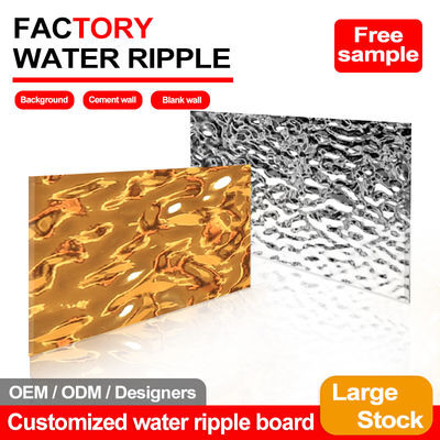 Luxury Style 3D Wall Panels Bamboo Charcoal Water Ripple PVC Wall Panels