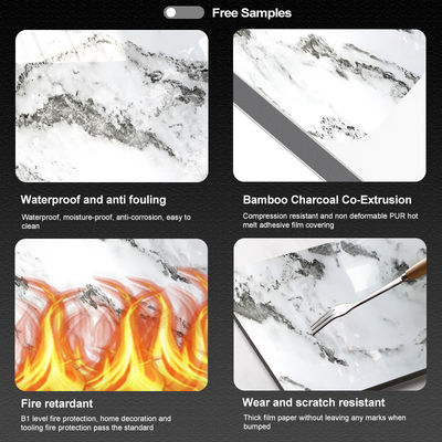 Living Room Waterproof And Fireproof PVC Bamboo Charcoal Wall Panel With Eco-Friendly Material