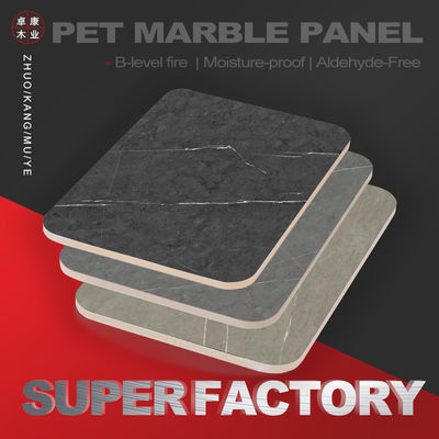 PVC Marble Panels Custom Size Bamboo Charcoal Wall Panels with Metal Profile Splicing