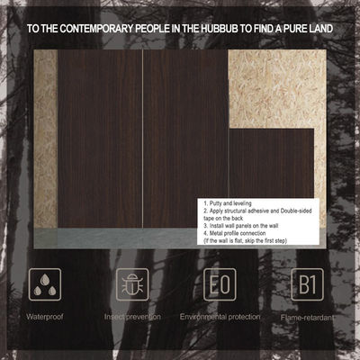 Bamboo Charcoal Wood Veneer Wood Grain Wood Charcoal Board Waterproof Pvc Wall Panel