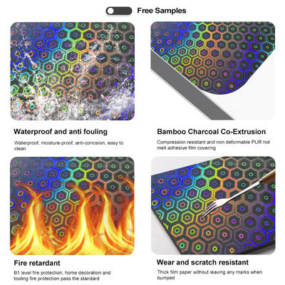 Pvc Board Laser&Mosaic Series Bamboo Charcoal Wood Veneer Interior Decor wall panel