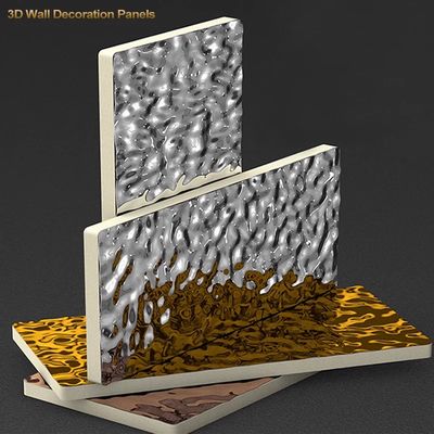 Luxury Style 3D Wall Panels Bamboo Charcoal Water Ripple PVC Wall Panels