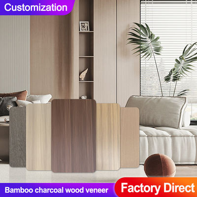 Bamboo Charcoal Wood Veneer Wood Grain Wall Panel For Home And Hotel Decoration