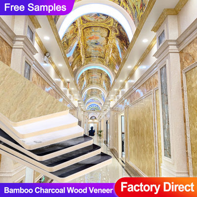 Bamboo Charcoal Wood Veneer Marble Sheet Indoor TV Background Decorative Panel