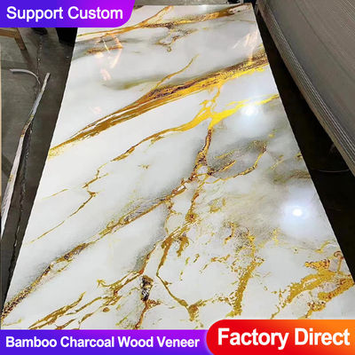 Bamboo Charcoal Wood Veneer Marble Sheet Eco-Friendly And Fire Prevention Indoor Decorative Panel
