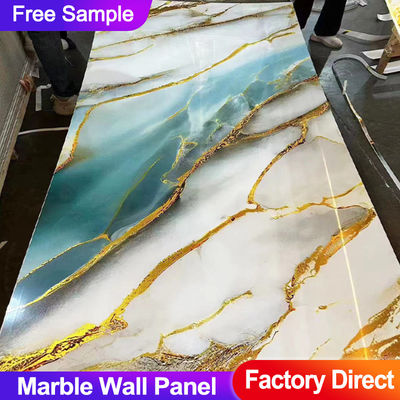 Marble Wall Panel Bamboo Wood Fiber Background Wall Fireproof Board