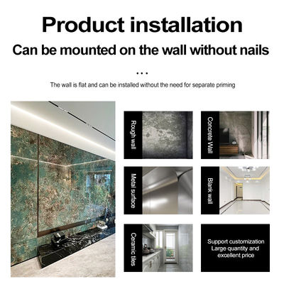 Marble Wall Panel Bamboo Wood Fiber Background Wall Fireproof Board