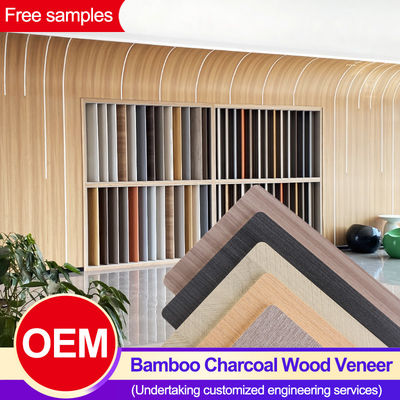 Bamboo Charcoal Wood Veneer Colorful TV Background Wall For Indoor Decorative Panel