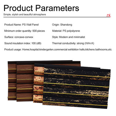 WPC Interior Decorative PS Wall Panel Water Proof Wall Cladding Indoor Easy Install