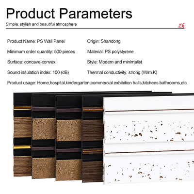 PS Wall Panel Industrial Design 3D WPC Decorative Wall Board Waterproof For Office Interior Walls