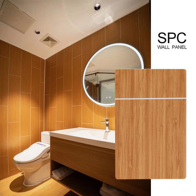 SPC Wall Panel 600*2440*4mm Waterproof And Flame Retardant Wood-Plastic Composite Eco-Friendly Seamless Splicing Interior Wall Board For Bathroom Home