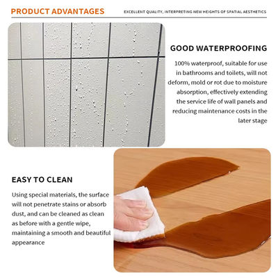 SPC Wall Panel New Innovation 600*2440*4mm Waterproof Stone Plastic Eco-Friendl Wood Grain Seamless Locking Interior Decoration Board For Bathroom
