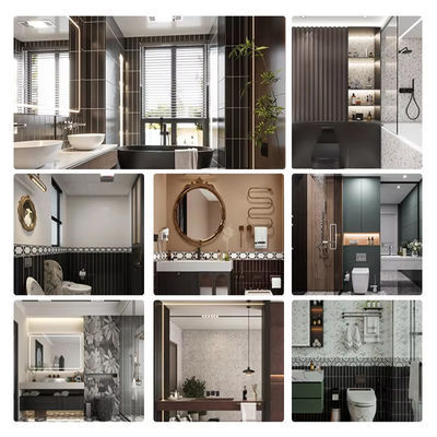600*2440*4mm SPC Wall Panel Stone Plastic Composite Termite Resistance Hundreds Of Decors Wood Veneer Wall Panel For Bathroom