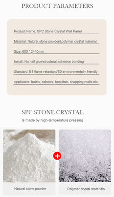 Class B1 SPC Wall Panel 600*2440*4mm Stone Plastic Composite Eco-Friendly Wood Grain  Seamless Locking Waterproof Interior Decoration Board For Bathroom