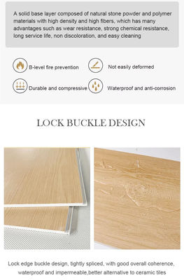 Class B1 SPC Wall Panel 600*2440*4mm Stone Plastic Composite Eco-Friendly Wood Grain  Seamless Locking Waterproof Interior Decoration Board For Bathroom