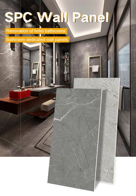 Class B1 SPC Wall Panel 600*2440*4mm Stone Plastic Composite Eco-Friendly Wood Grain  Seamless Locking Waterproof Interior Decoration Board For Bathroom