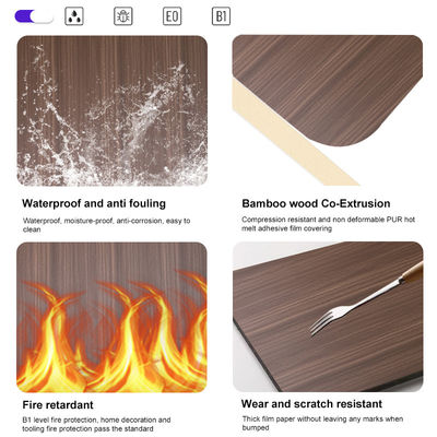Fashion Bamboo Charcoal Wood Veneer 1220*2440*5/8mm Flame Retardant Bamboo Charcoal Wood Marble Sheet Indoor Panel For TV Background Decoration