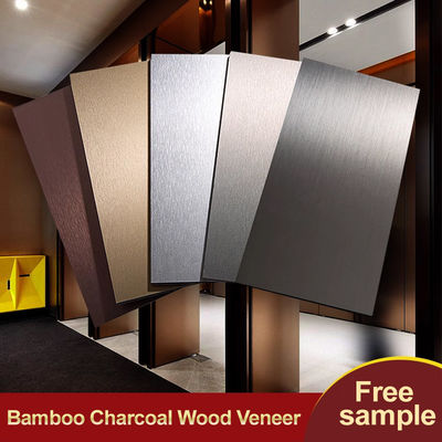 Bamboo Charcoal Wood Veneer New Innovation 1220*2440*5/8mm Flame Retardant Bamboo Charcoal Wood Eco-Friendly Bamboo Charcoal Decorative Wall Panel For Hotel Office
