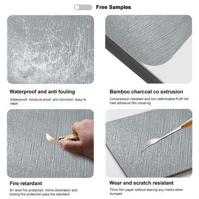 Bamboo Charcoal Wood Veneer New Innovation 1220*2440*5/8mm Flame Retardant Bamboo Charcoal Wood Eco-Friendly Bamboo Charcoal Decorative Wall Panel For Hotel Office