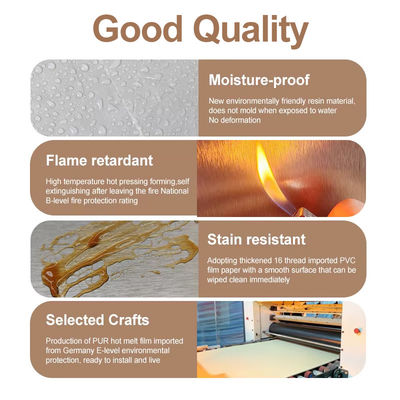 Bamboo Charcoal Wood Veneer 1220*2440*5/8mm Flame Retardant Bamboo Charcoal Wood Eco-Friendly Marble Sheet Bamboo Wood Wall Panel Interior Decorative Panels For TV Background Wall