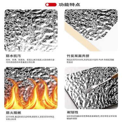 Water Ripple Panel New Product Ideas 1220*2440*5/8mm Flame Retardant Bamboo Charcoal Wood Eco-Friendly Water Wave Pattern Veneer Panels Waterproof Decorative Wall Panels For TV Background Wall