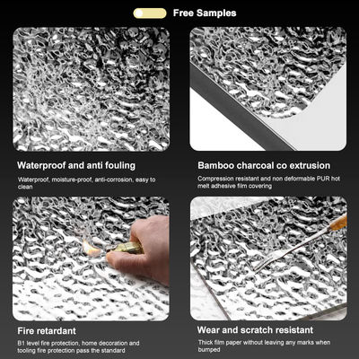 Water Ripple Panel The New Listing 1220*2440*5/8mm Flame Retardant Bamboo Charcoal Wood Eco-Friendly Water Ripple Wall Panel Lobby Facade Interior Decorative Wall Panel For TV Background Wall