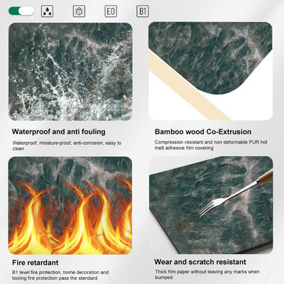 PVC Wall Panel Hot Sale 1220*2440*5/8mm Flame Retardant Bamboo Charcoal Wood Eco-Friendly PVC Marble Wall Panel Indoor Decorative Panel Ceiling For Hotel Renovation Project Specific Wall Panel