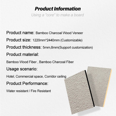 Hot Sale Bamboo Charcoal Wood Veneer Fire Retardant Panels Interior Decorative Wall Panels For Commercial Space