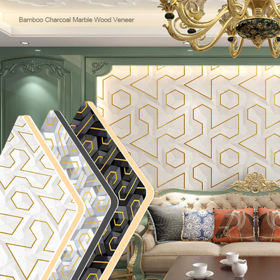 Hot Sale PET Marble Wall Panels Bamboo Charcoal Wood Veneer Waterproof And Moisture-Resistant Boards For Commercial Spaces