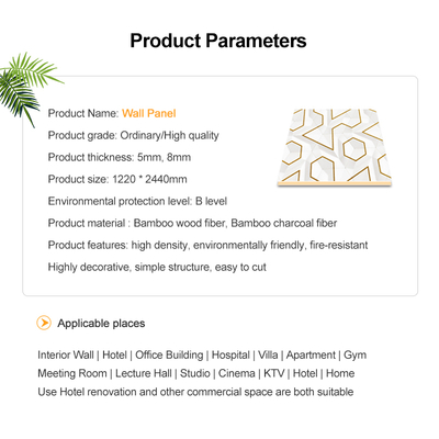 Hot Sale PET Marble Wall Panels Bamboo Charcoal Wood Veneer Waterproof And Moisture-Resistant Boards For Commercial Spaces