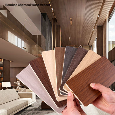 Free Sample Bendable Wood Grain Wall Panels Waterproof Moisture Resistant Bamboo Charcoal Wood Veneer Panel For Hotel