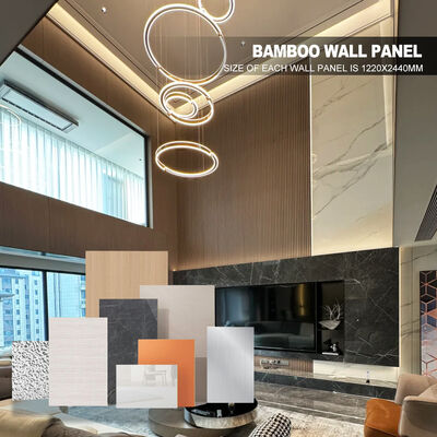 Fireproof PET Marble Wall Panel with Bamboo Charcoal Wood Veneer and E0 Grade Formaldehyde Emission for Customizable Commercial Spaces